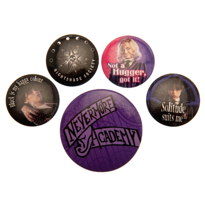 Wednesday - Set de 5 badges Nevermore