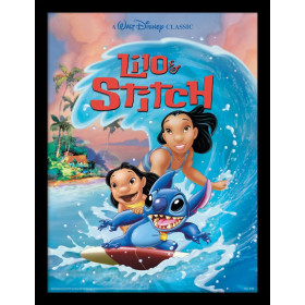 Disney : Lilo & Stitch - Poster encadré Wave Surf (30 x 40 cm)