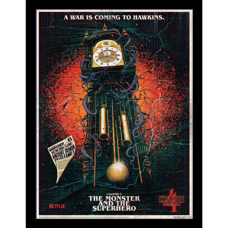 Stranger Things - Poster encadré Chapter 3 The Monster & The Superhero (30 x 40 cm)