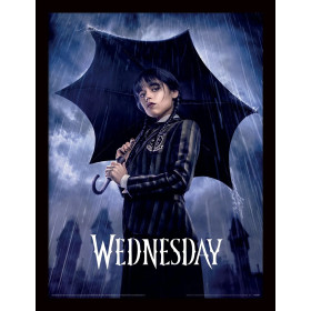 Wednesday - Poster encadré Downpour (30 x 40 cm)
