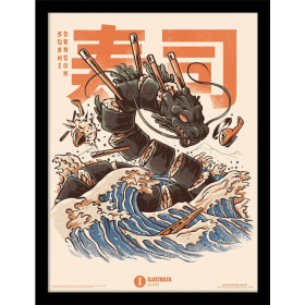 Ilustrata - Poster encadré Sushi Dragon (30 x 40 cm)
