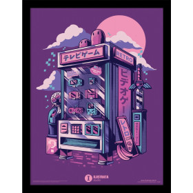 Ilustrata - Poster encadré Retro Vending Machine (30 x 40 cm)