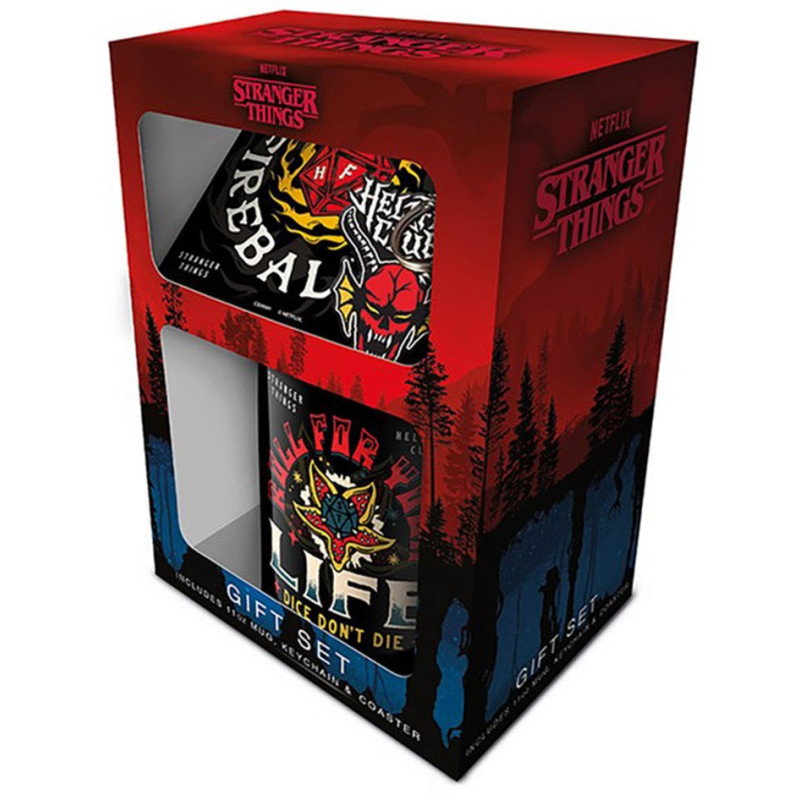 Stranger Things - Set porte-clé, mug et sous-verre Hellfire Club