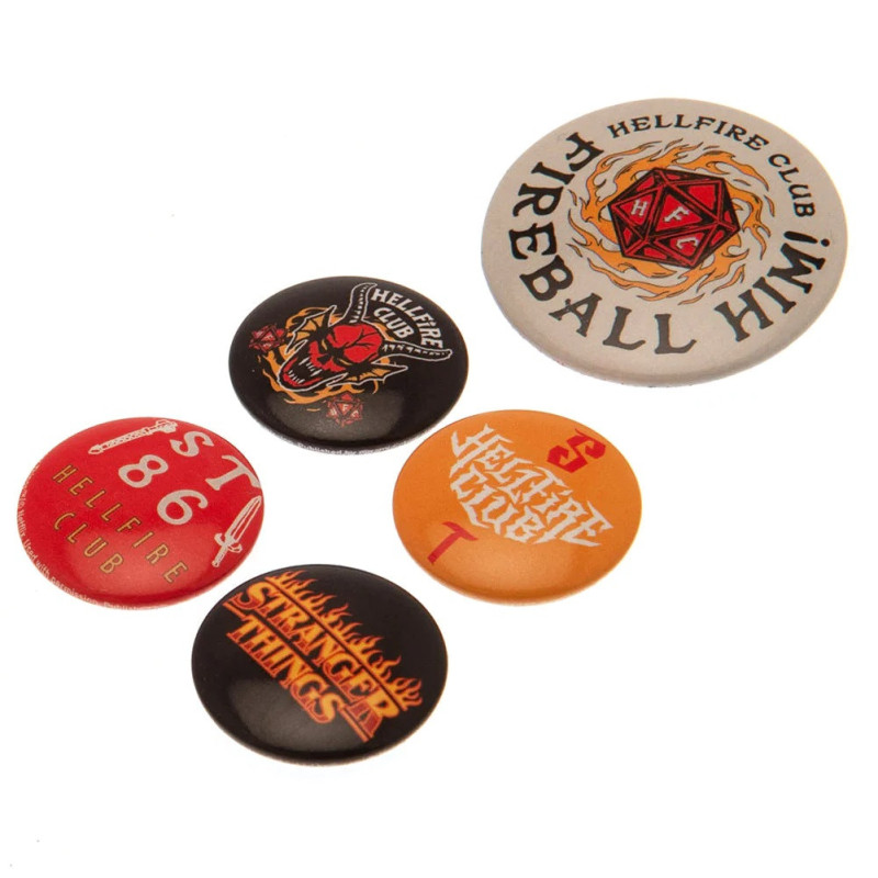 Stranger Things - set de 5 badges Hellfire Club