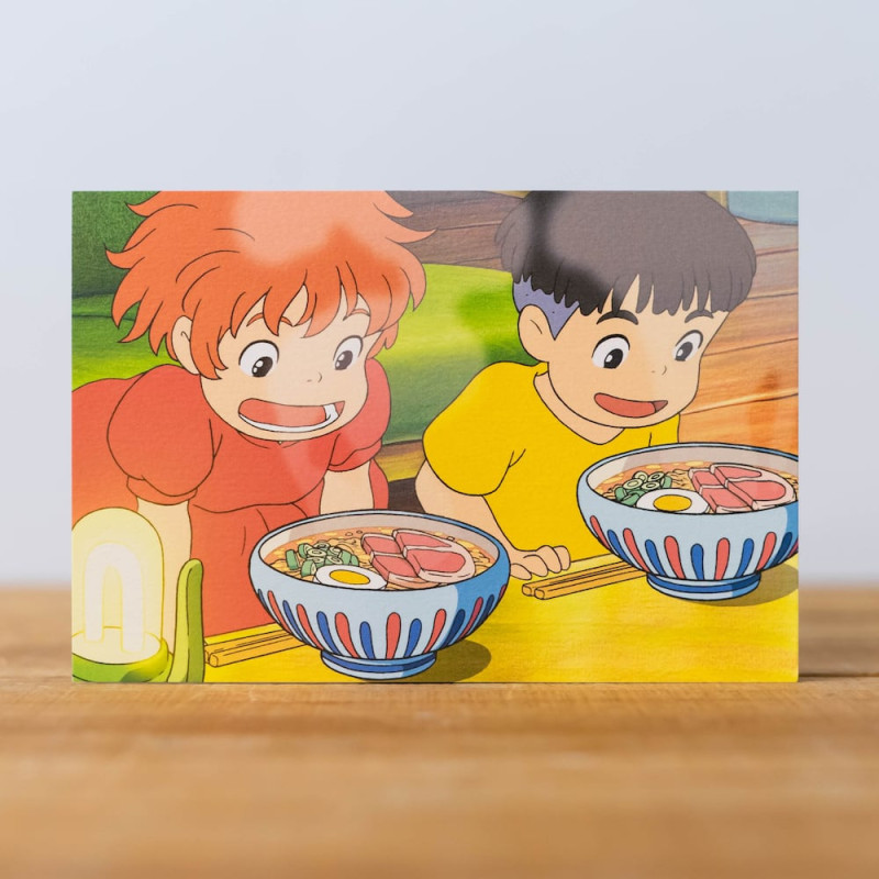 Ponyo sur la Falaise - Carte Postale Ponyo & Sosuke ramen