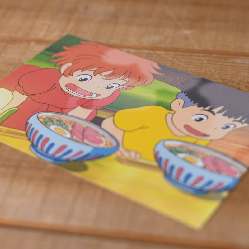 Ponyo sur la Falaise - Carte Postale Ponyo & Sosuke ramen