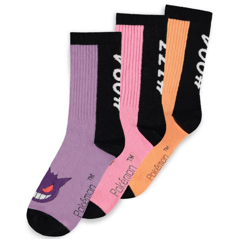 Pokemon - 3 paires de Chaussettes Dengar, Evoli & Salamèche 35/38