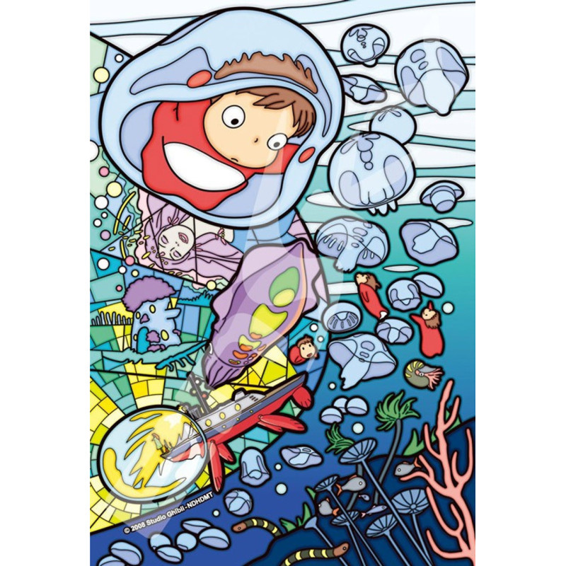 Ponyo sur la falaise - Puzzle vitrail 126 pièces