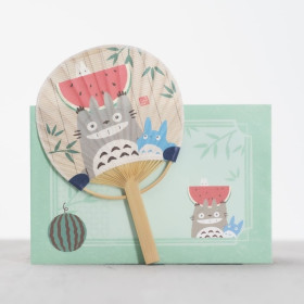 Mon Voisin Totoro - Enveloppe + éventail carte en bambou Pastèque