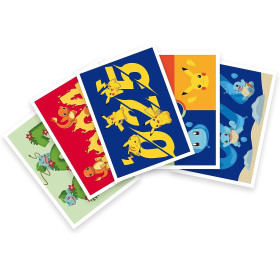 Pokemon - Set de 5 cartes postales Starters Génération 1