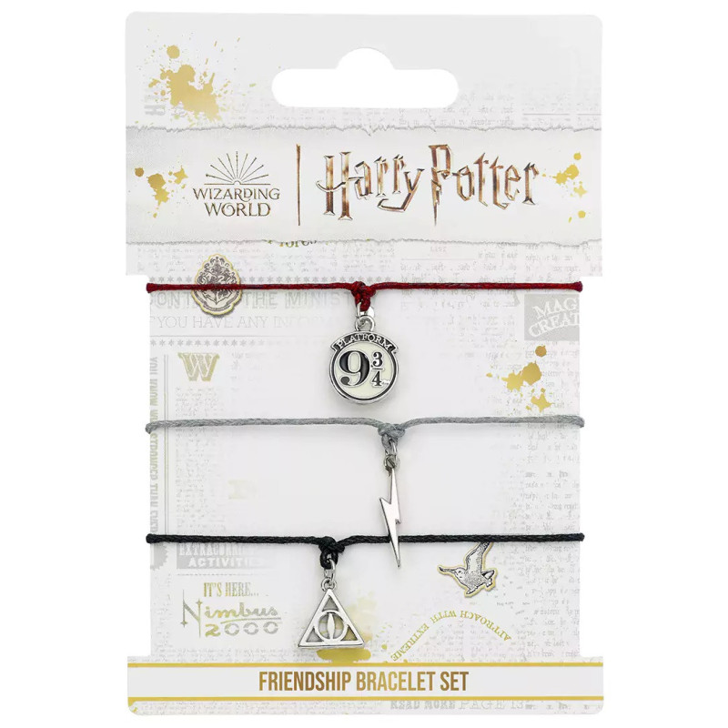 Harry Potter - 3 bracelets d’amitié (argentés)
