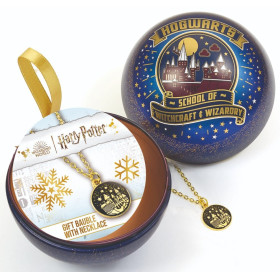 Harry Potter - Boule de sapin de Noël Hogwarts (avec collier)